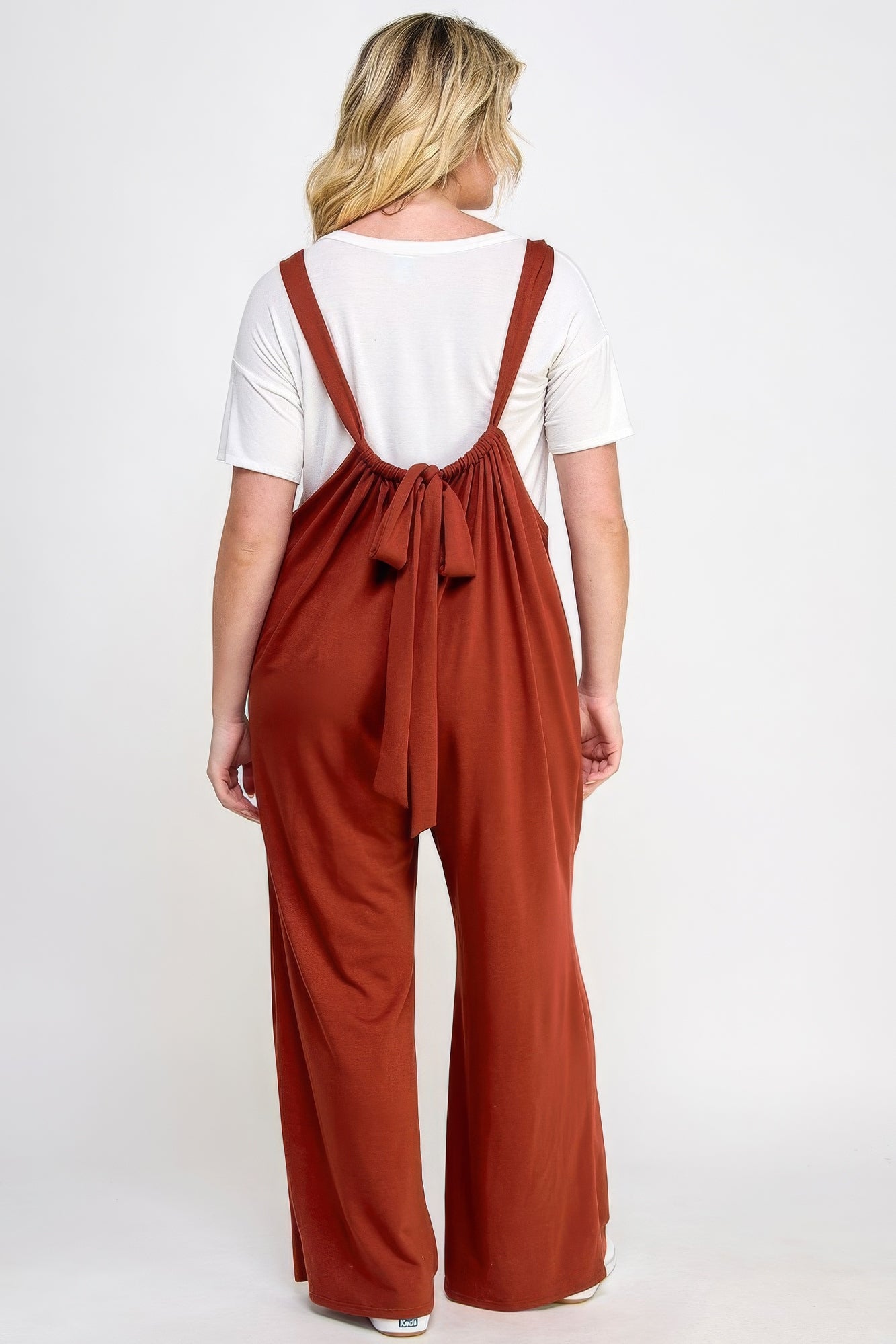 French Terry Wide Leg Jumpsuit Overalls Pretty Plus and More