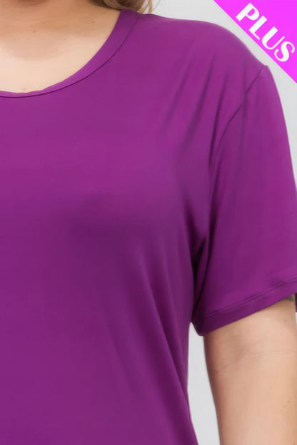 Plus Size Basic Short Sleeve T-shirt Pretty Plus and More