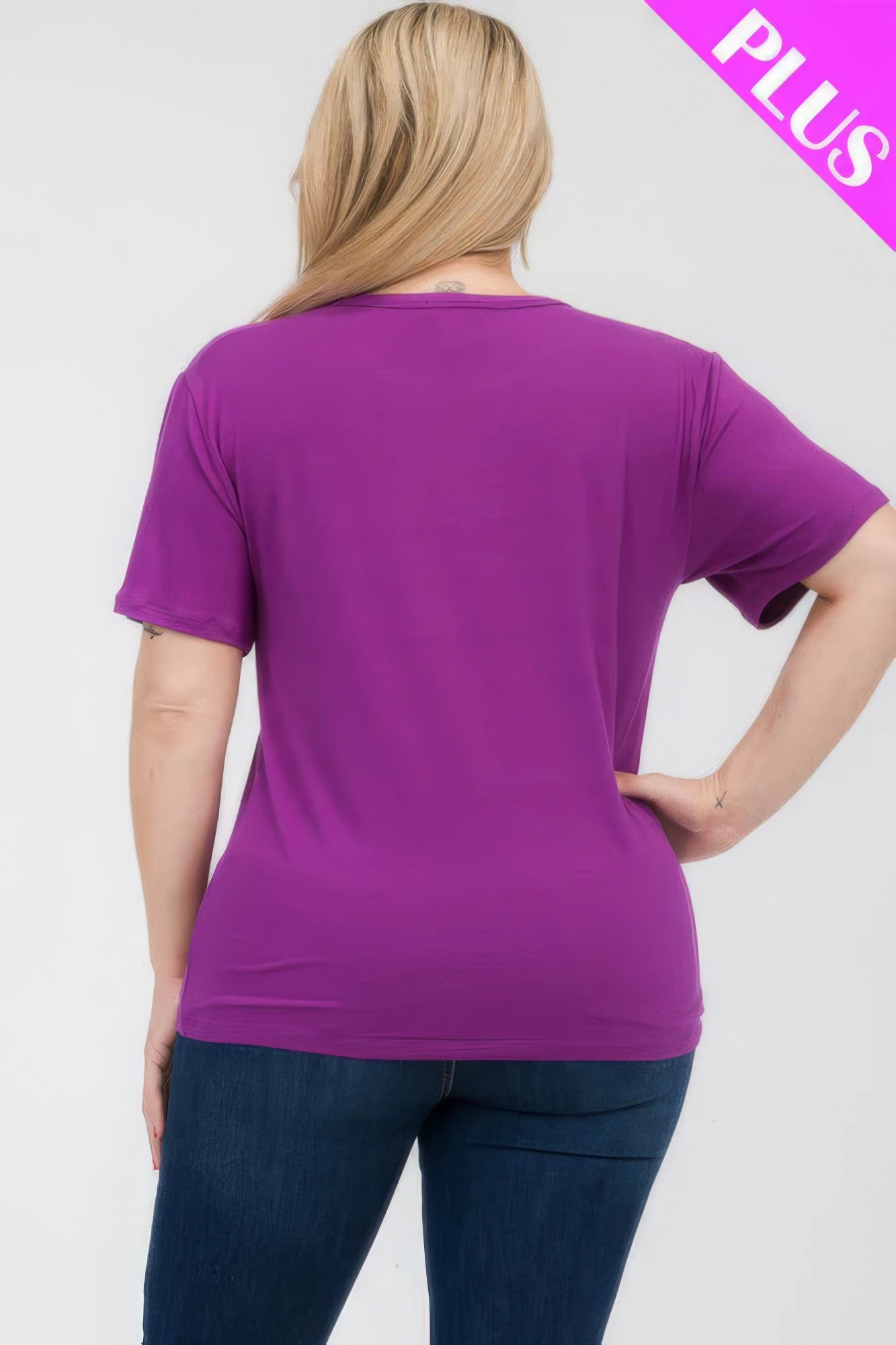 Plus Size Basic Short Sleeve T-shirt Pretty Plus and More